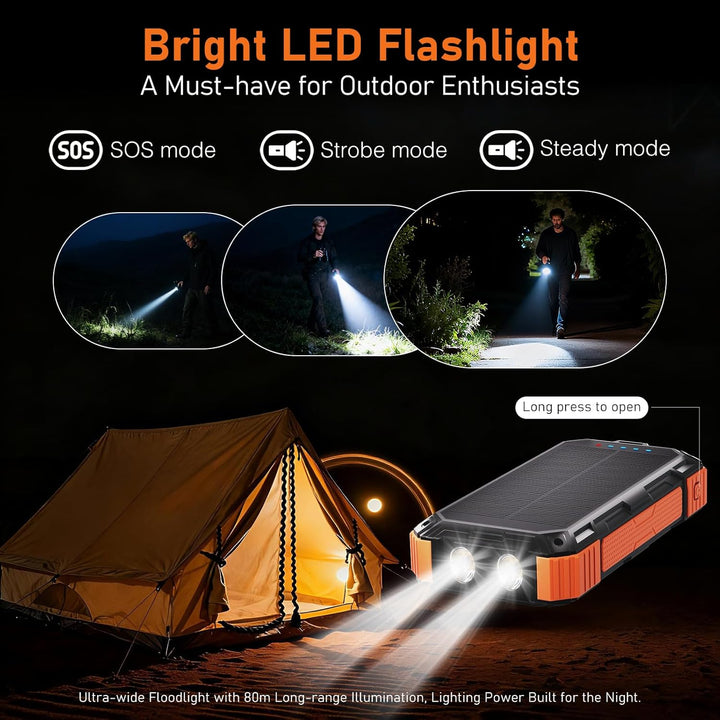 ERRBBIC Cargador solar de batería 49800mAh, cargador portátil de 22...