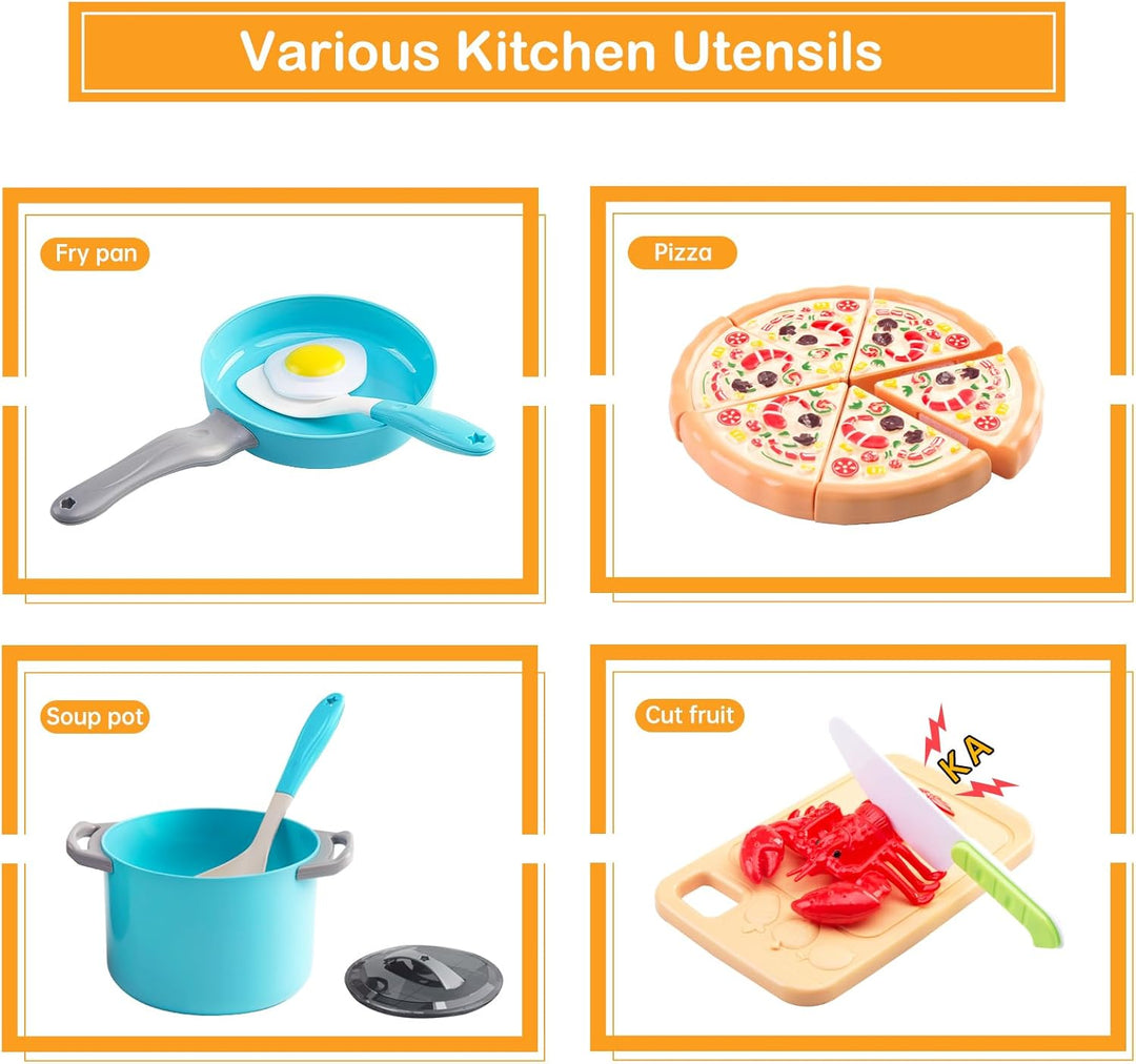 Juego de cocina de 80 piezas, cocina con ollas, sartenes, utensilio...