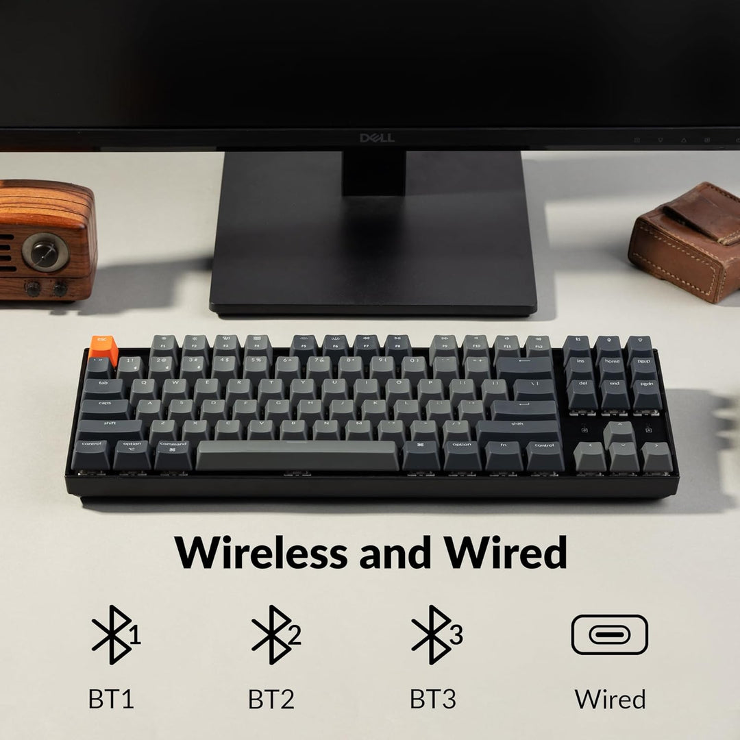 Keychron Teclado mecánico inalámbrico K8 Tenkeyless para Mac, retro...