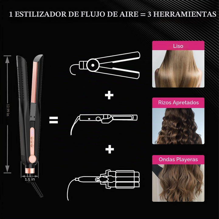 SKIMI Airflow Styler, plancha de pelo de titanio alisadora de cabel...