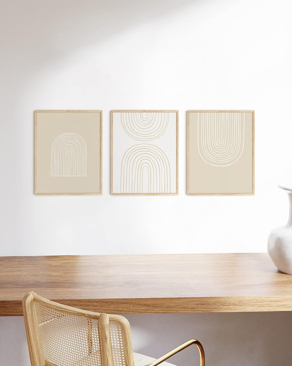 HAUS AND HUES Portarretratos de madera de roble beige, 11 x 14 pulgadas, paquete de 3
