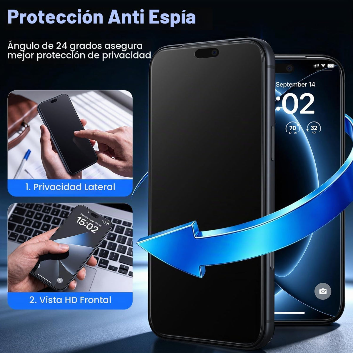 Protector de pantalla de privacidad mate para iPhone 18 Pro Max