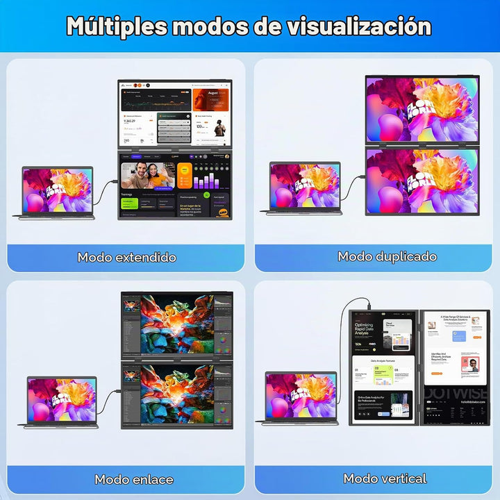 COOLHOOD Monitor portátil de 18.5 pulgadas para laptop, 1080P FHD 1...