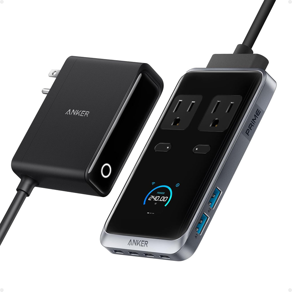 Anker Prime carga Station, 240W 8-en-1 Power Strip, 2 AC, 4 USB C