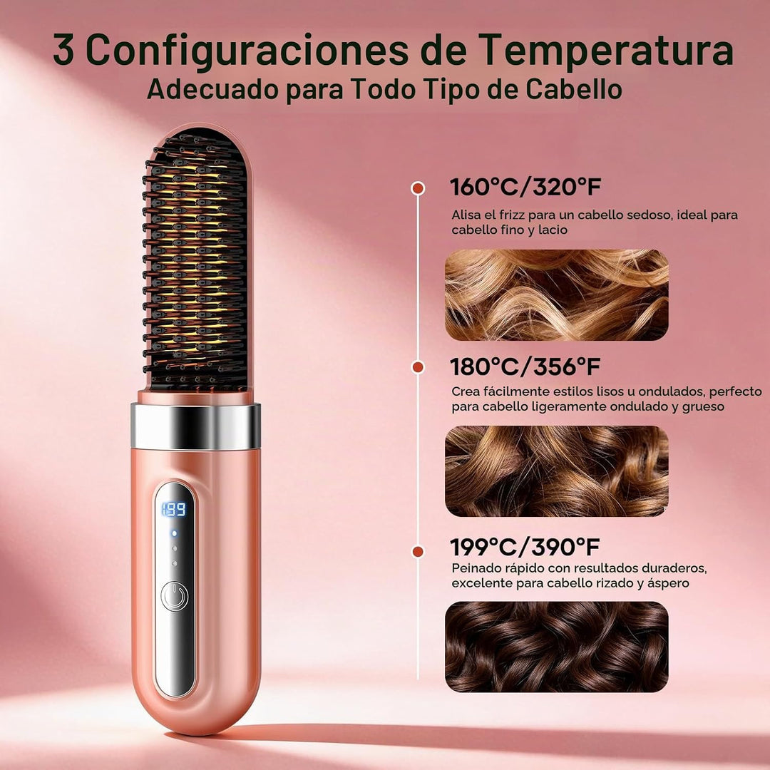Cepillo alisador de pelo inalámbrico Go Brush Pro actualizado iónic...