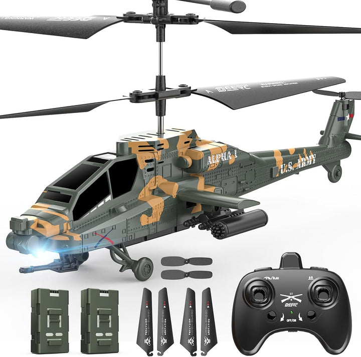 DEERC Helicóptero RC Apache para niños de 8-12 años, helicóptero de...