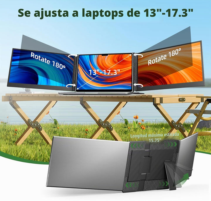 DZVW Extensor de pantalla para portátil de 15.6 pulgadas, monitor p...