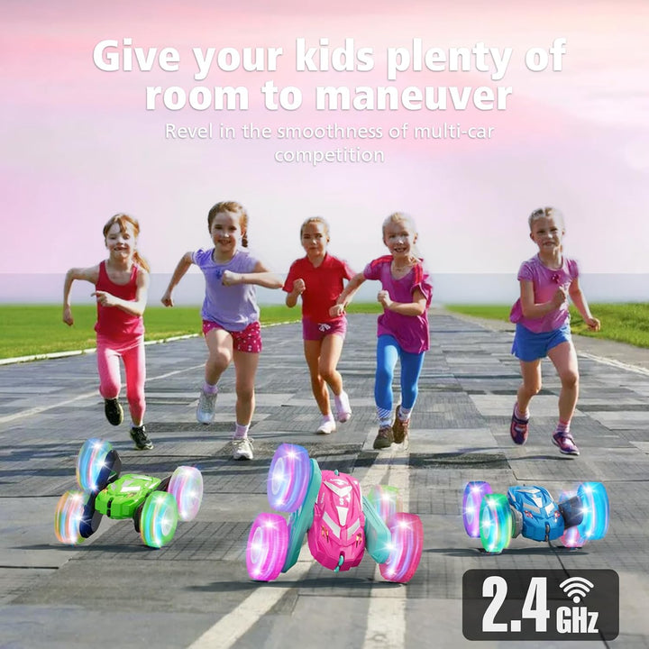 Amicool - Auto de control remoto para niñas de 6 a 12 años con luz...