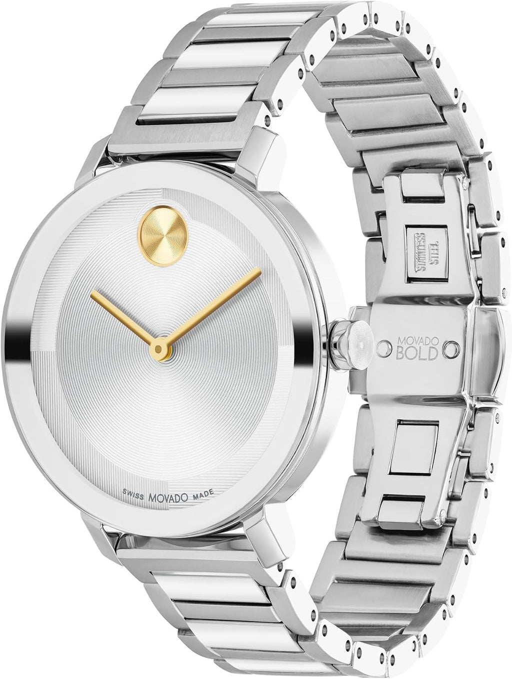 Reloj Movado Bold Evolution 2.0 para Mujer - Movimiento de Cuarzo Suizo, Pulsera de eslabones en Acero Inoxidable - Resistencia al Agua 3 ATM - Reloj de Moda de Lujo para Ella - 34 mm