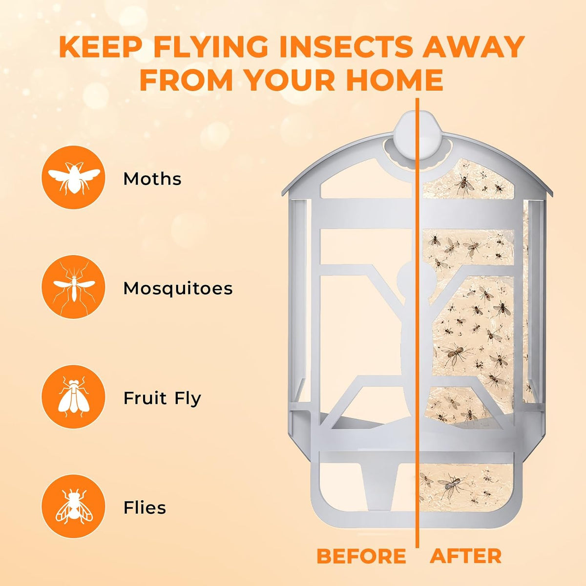 Paquete de 10 repuestos para trampas de insectos voladores, compatibles con trampa de insectos voladores M364 M364A y Max, atrapa mosquitos, moscas domésticas y de frutas
