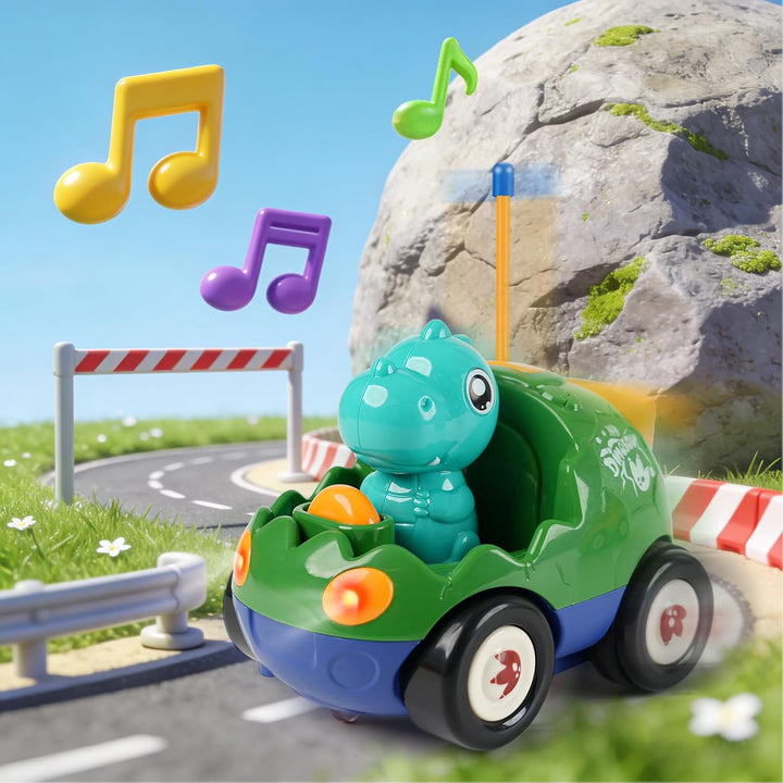 QPOU Auto de dinosaurio a control remoto para niños, juguete de aut...