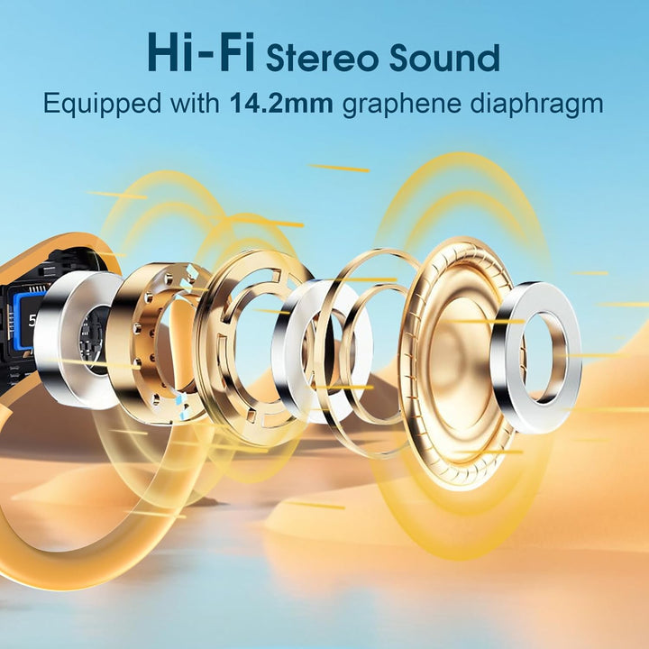 Auriculares inalámbricos Bluetooth 5.4 de 75 horas para deporte, au...