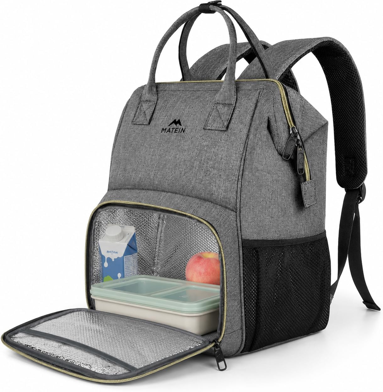 MATEIN Mochila de almuerzo aislada para mujer, mochila para laptop...