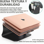 Soporte para portátil de aluminio con ventilación térmica para MacBook Air/Pro, Dell, HP, Lenovo, Microsoft Surface, Samsung de 11 a 16 pulgadas (negro)
