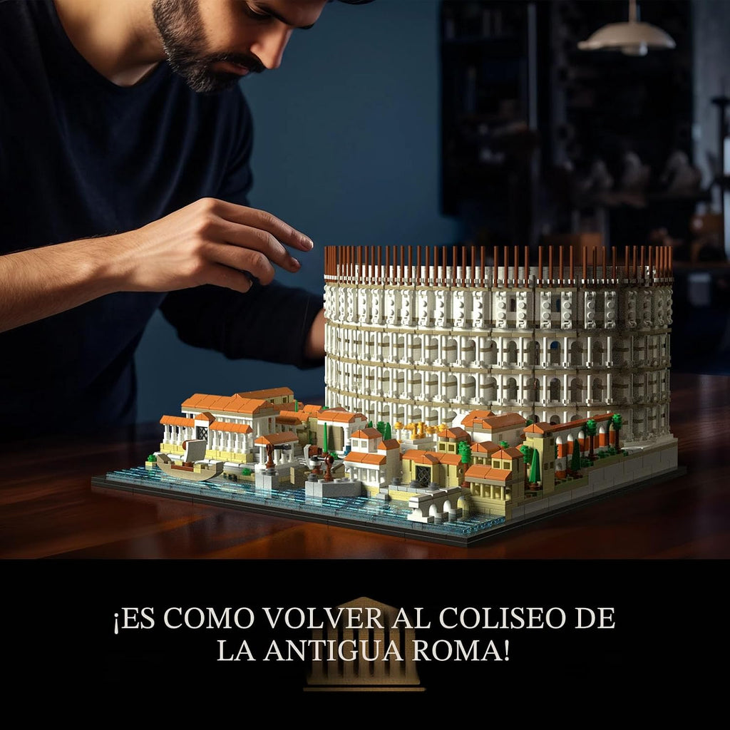 Givenni Arquitectura El Coliseo Romano; modelo coleccionable para adultos; kit de construcción de modelo de decoración del hogar, actividad creativa de bricolaje, colección famosa de monumentos (3989 piezas)
