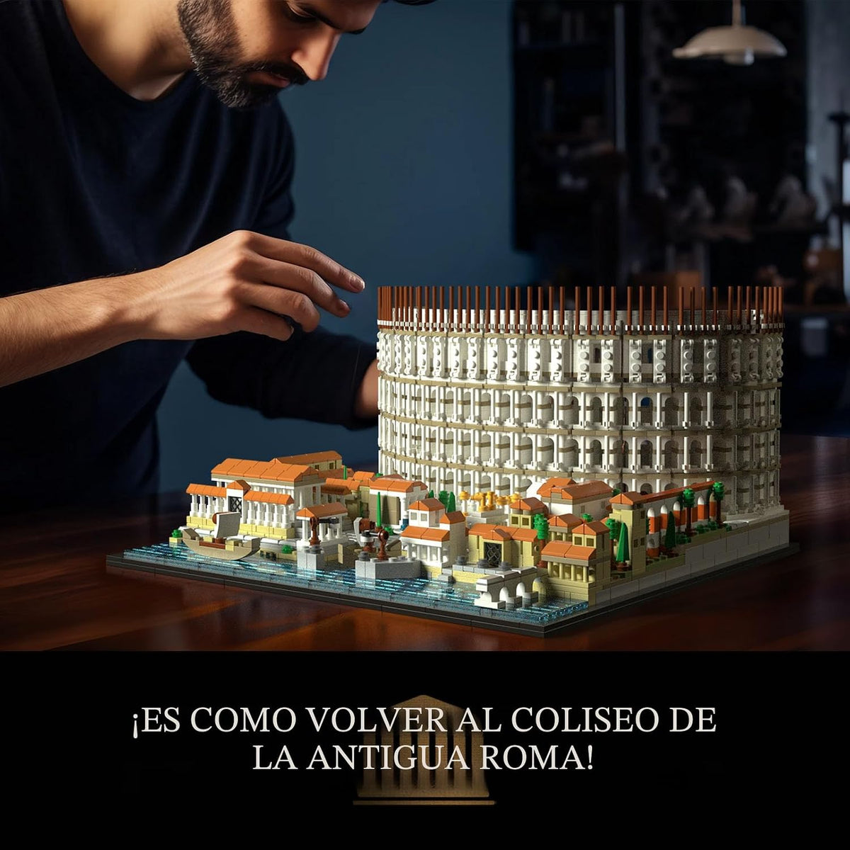 Givenni Arquitectura El Coliseo Romano; modelo coleccionable para adultos; kit de construcción de modelo de decoración del hogar, actividad creativa de bricolaje, colección famosa de monumentos (3989 piezas)