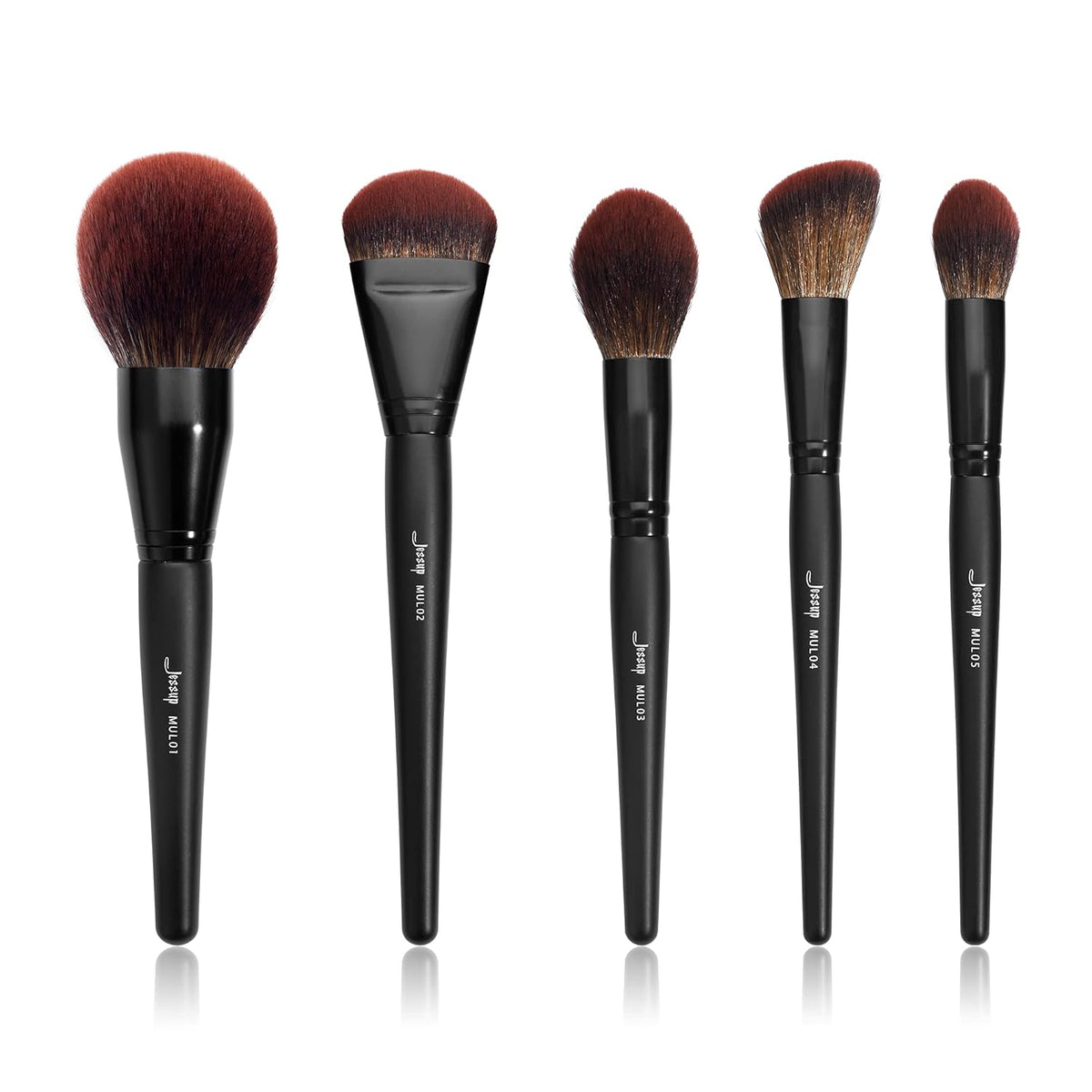 Jessup Pinceles de maquillaje de cara grande, 5 piezas