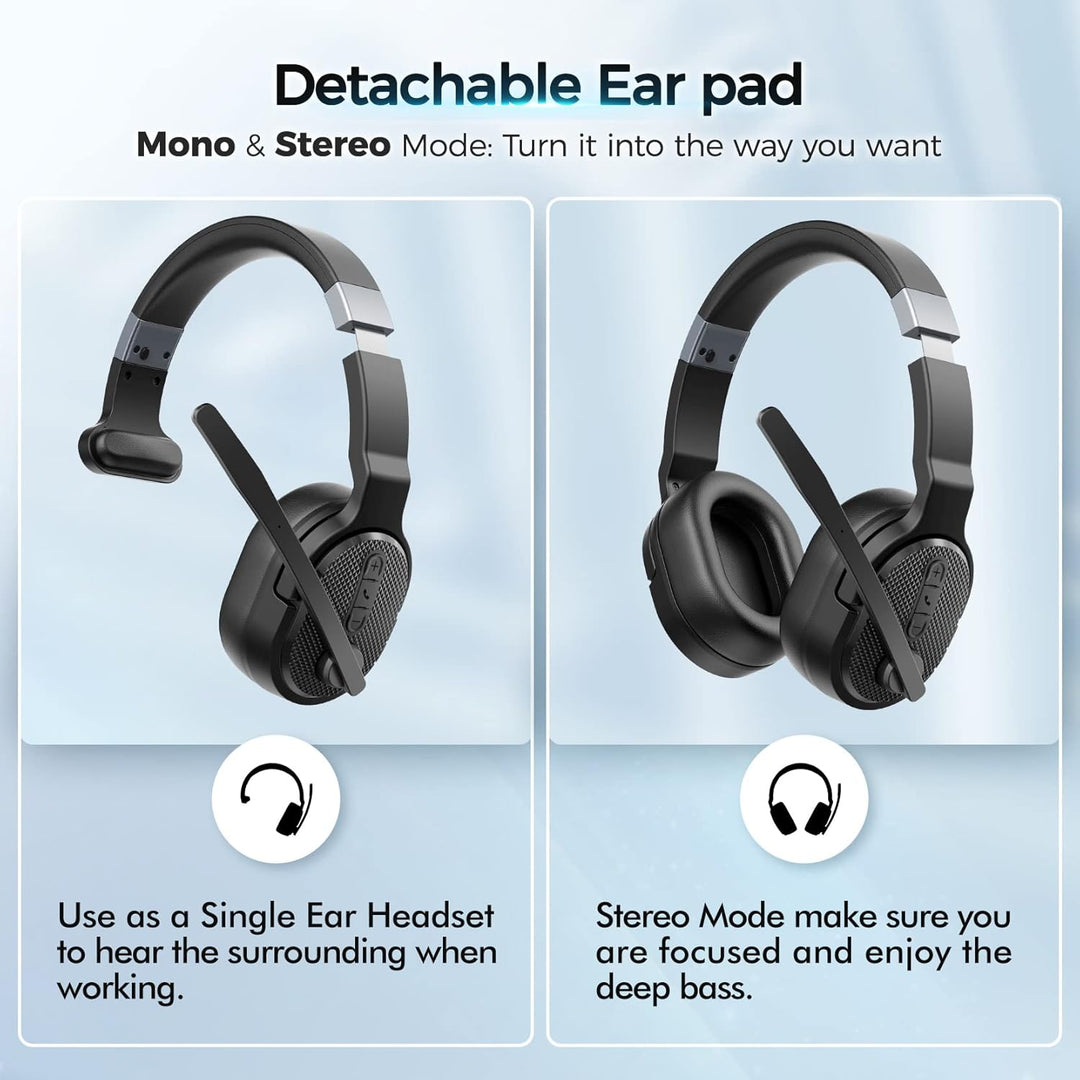 COSMUSIS Trucker - Auriculares Bluetooth con dong, auriculares inal...