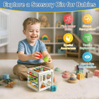 Somastung Juguetes para bebés 7 en 1 de 6 a 12 meses, juguetes Montessori para bebés de 6-9-12-18 meses
