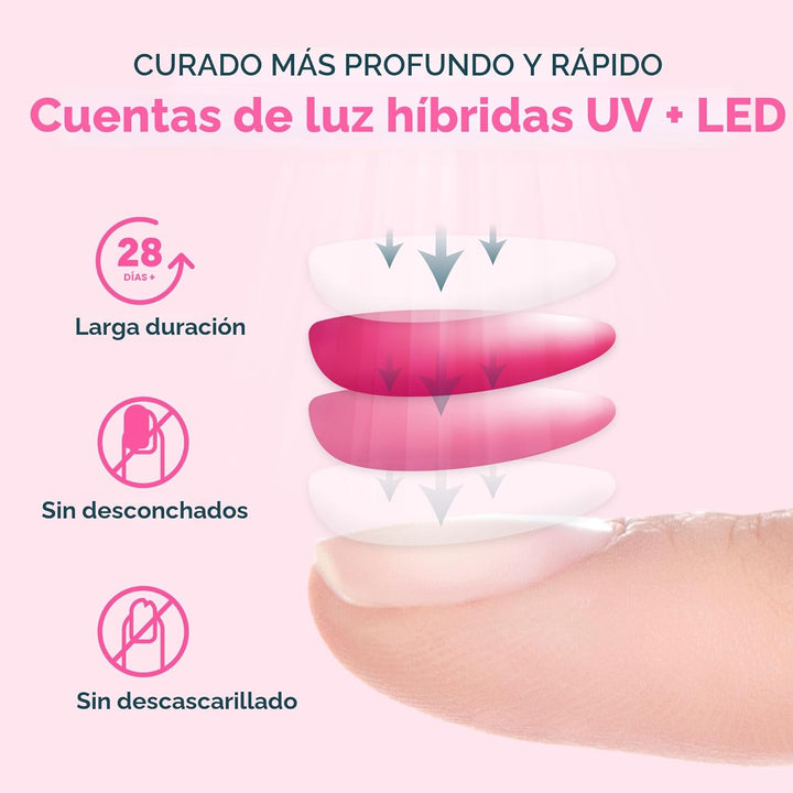 Lámpara para las uñas con 4 ajustes de temporizador SUN2C 48 W LED...