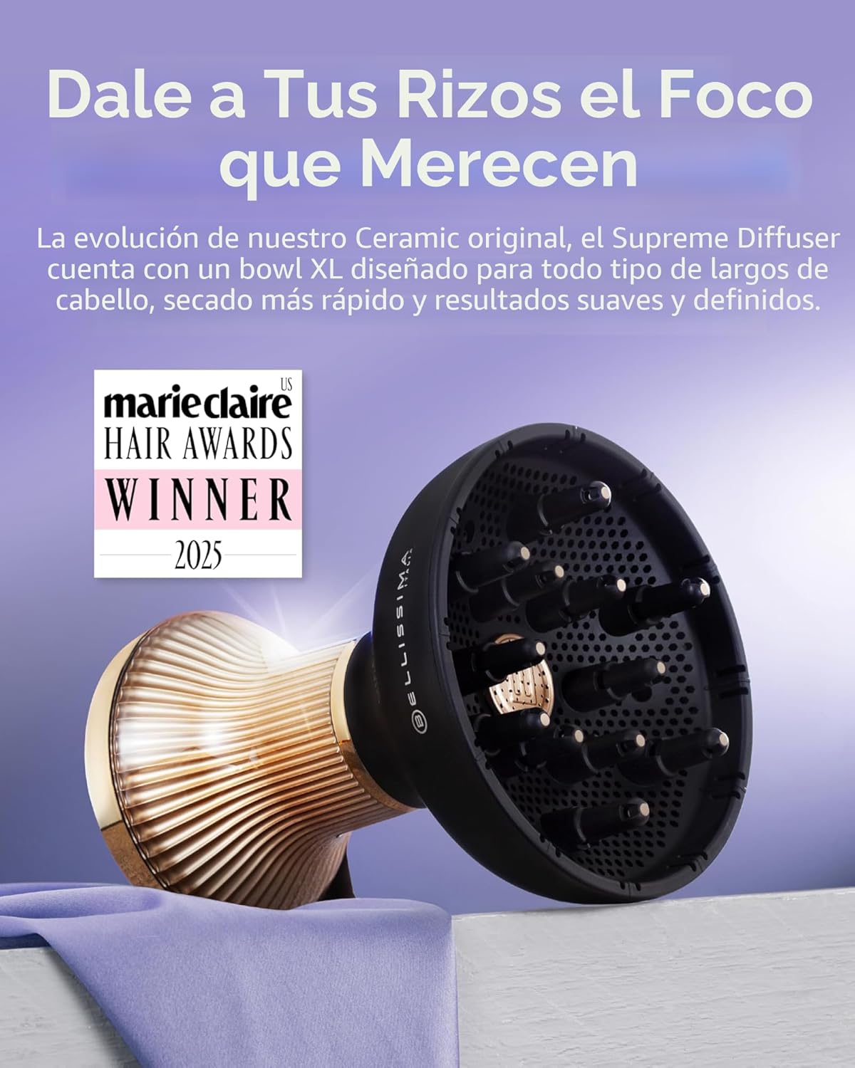 Bellissima Diffon Supreme Difusor y Secador de Pelo para Cabello Ri...