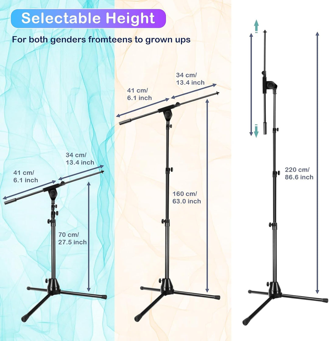 Soporte de micrófono plegable para el suelo, trípode resistente, br...