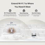 TP-Link BE3200 Extensor de rango Wi-Fi 7 de doble banda RE223BE con puerto
