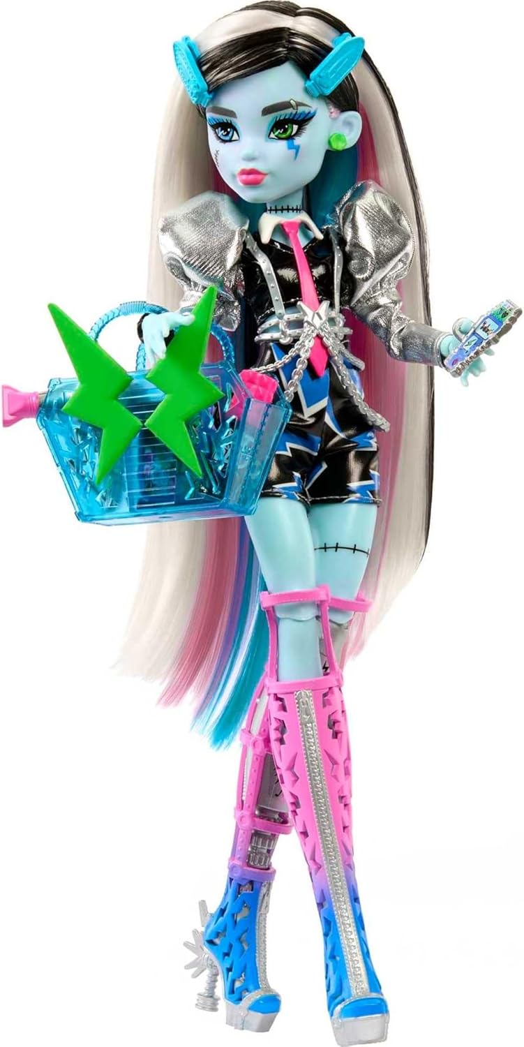 Muñeca Monster High, Frankie Stein Amped Up Rockstar con instrument...