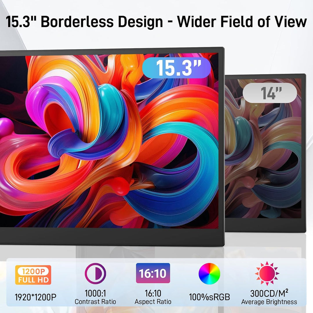 Vixtan Extensor de pantalla portátil 15.3" FHD 1080P Monitor du...