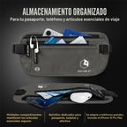 VENTURE 4TH Cinturón de dinero de viaje, RFID bloqueo pasaporte titular - gris