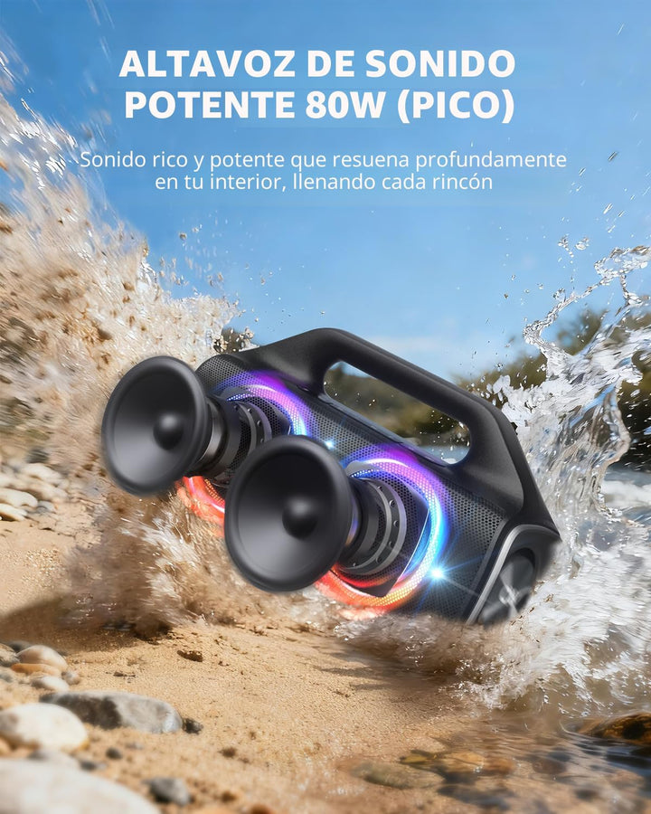 OYW Altavoz Bluetooth impermeable IPX67: 80 W (pico) Altavoces inal...