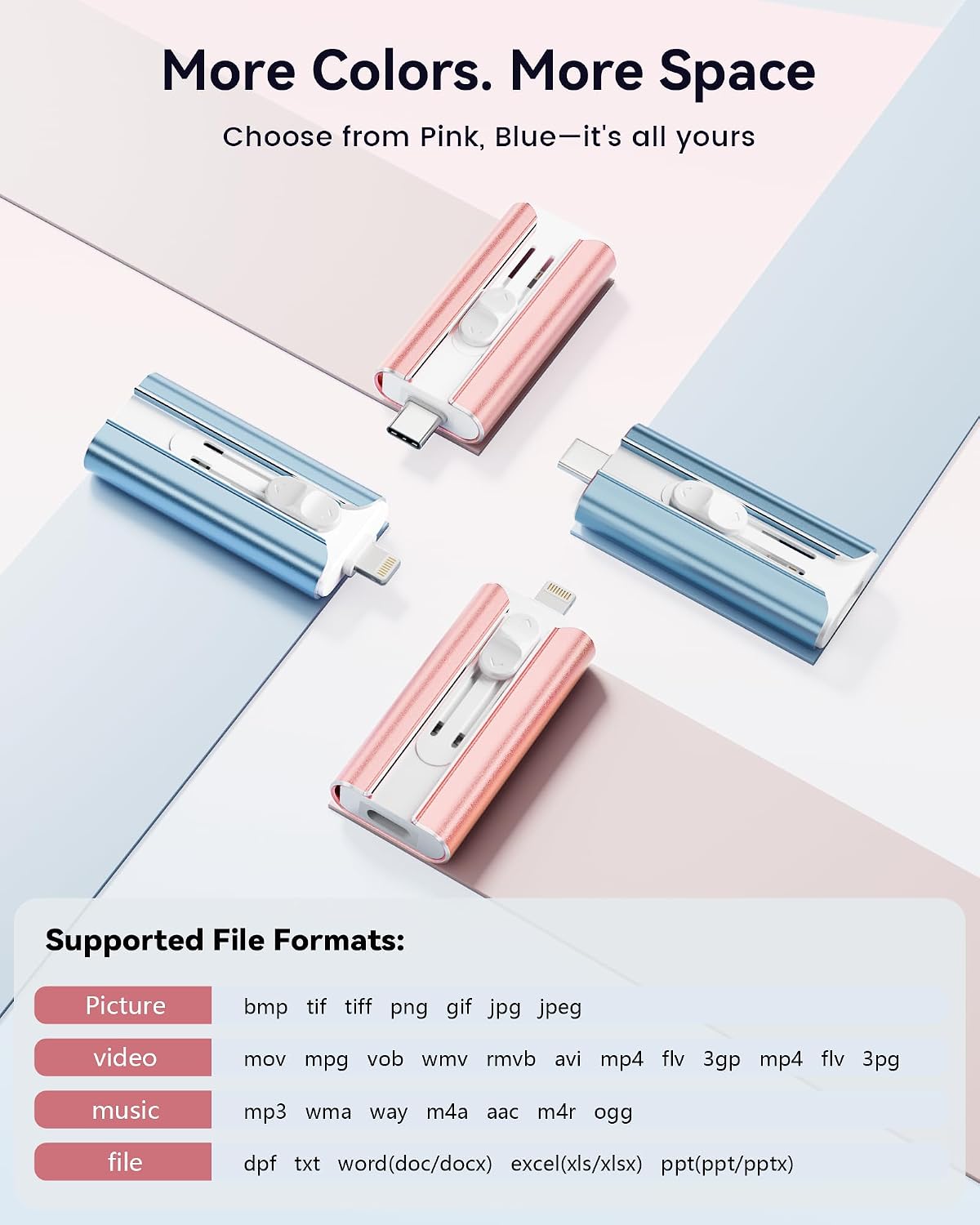 Unidad flash de 256 GB con certificación MFi para iPhone, memoria U...