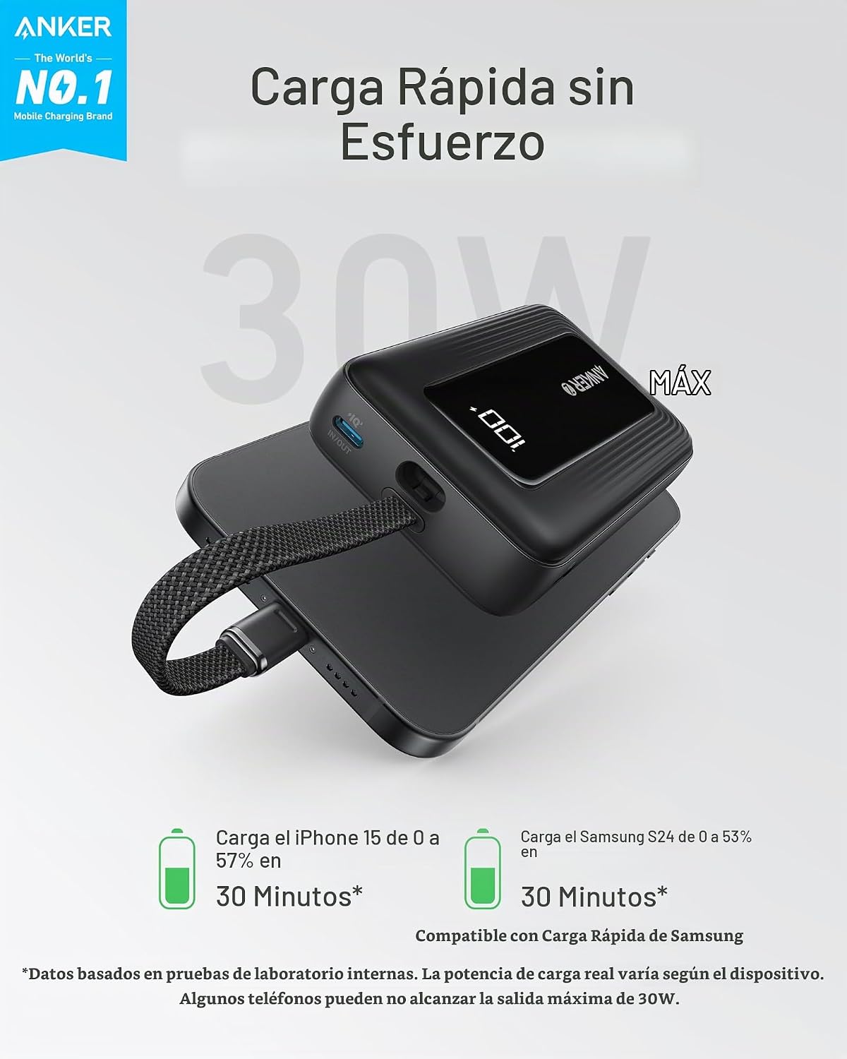 Anker Cable [paquete de 2, 3 pies] Zolo Power Bank, cargador portát...