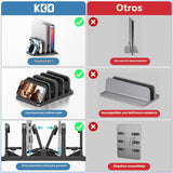 KDD Soporte Vertical para Laptop de 4 Ranuras con Bloqueo por Grave...