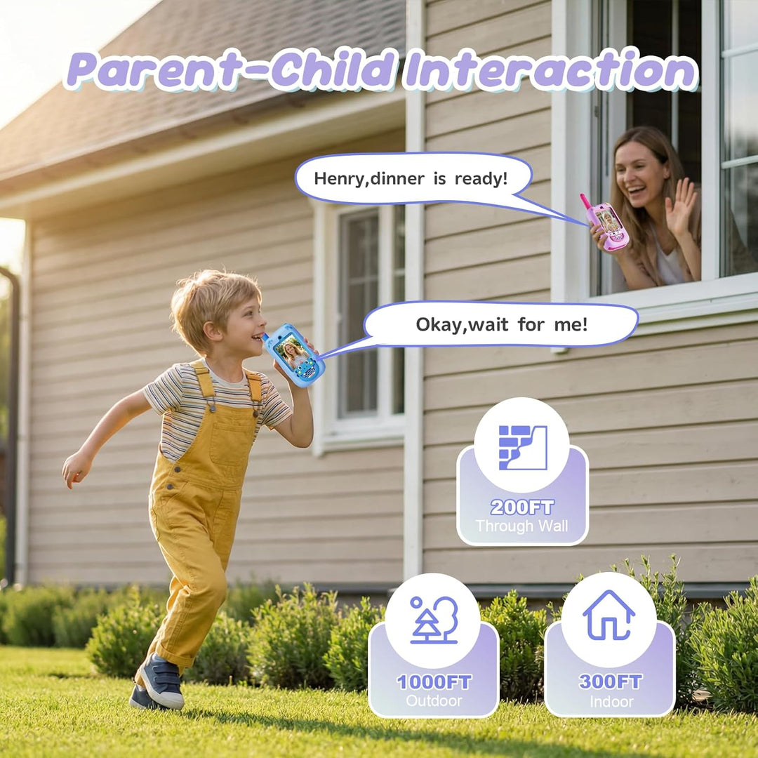 Walkie Talkies de video para niños, paquete de 2 con cámara HD, rad...