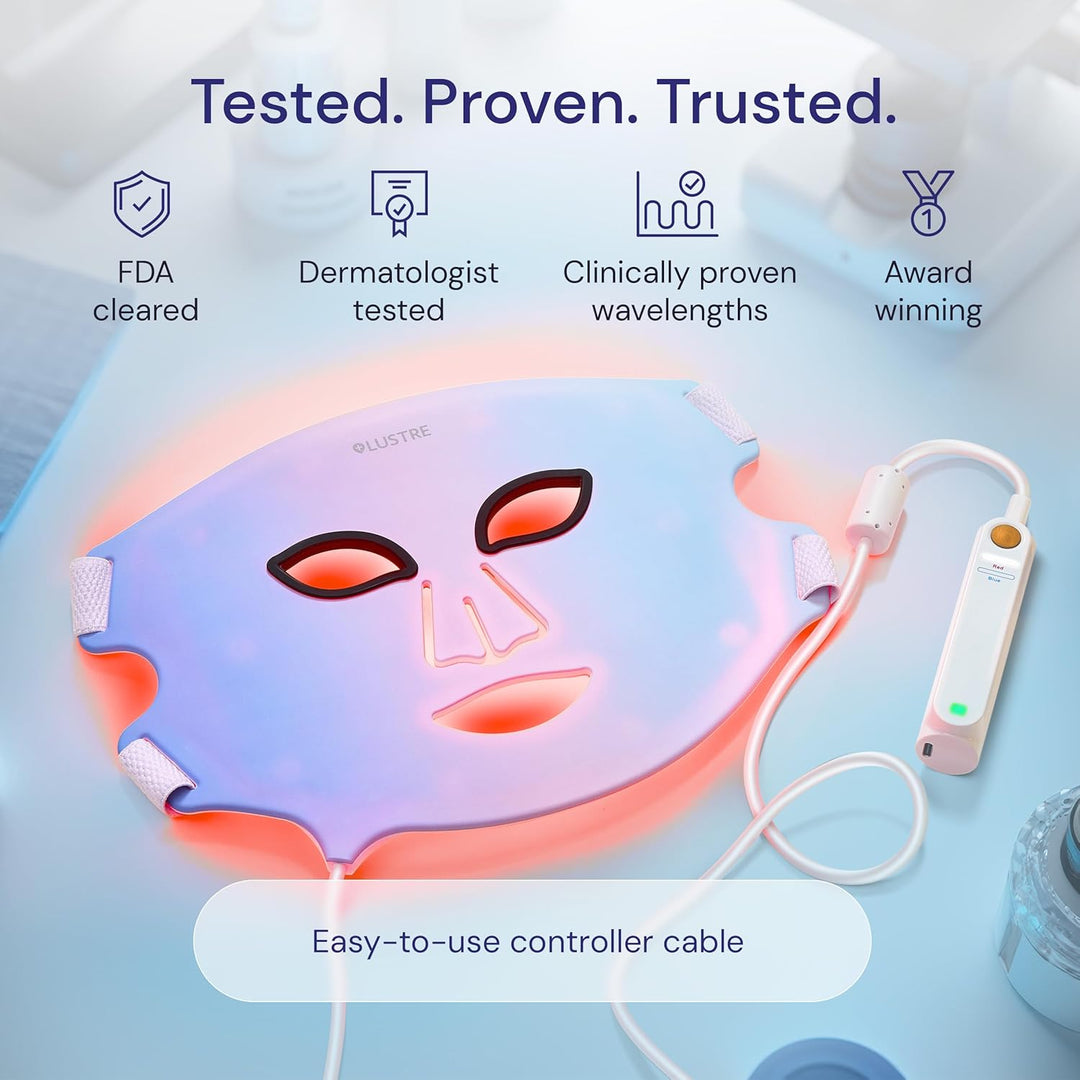 LUSTRE - Máscara facial LED para terapia de luz, máscara de luz roj...