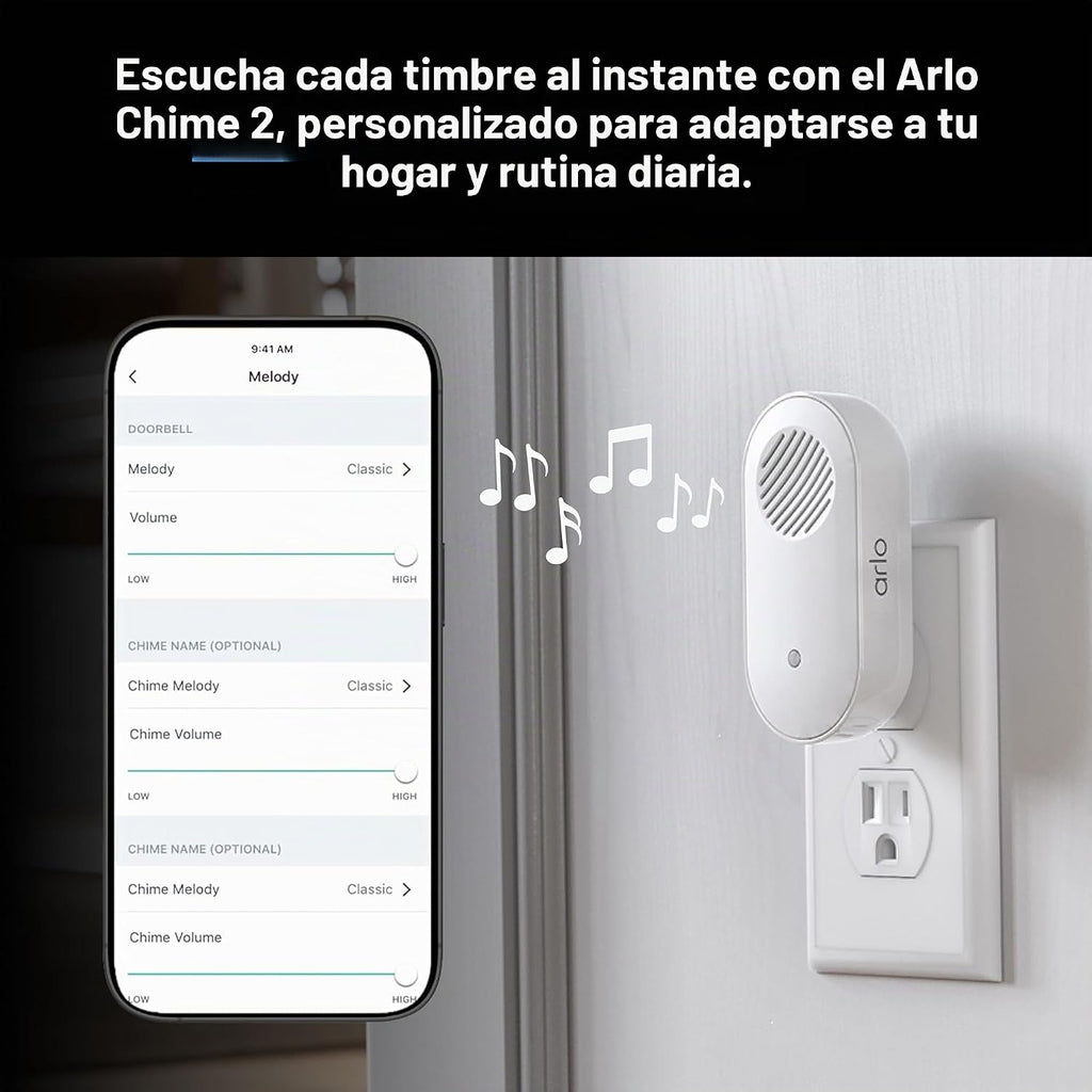Arlo Video Doorbell 2K (2nd Gen) Inalámbrico o Cableado - 1 Cámara + Timbre
