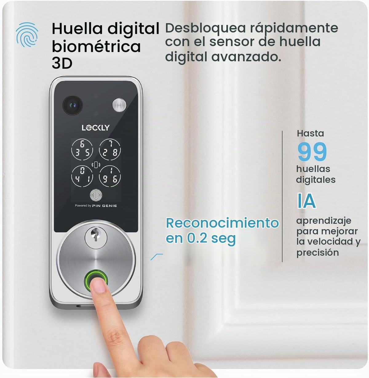 Lockly Vision Zeno Smart Lock con cámara de timbre de video / llave de casa