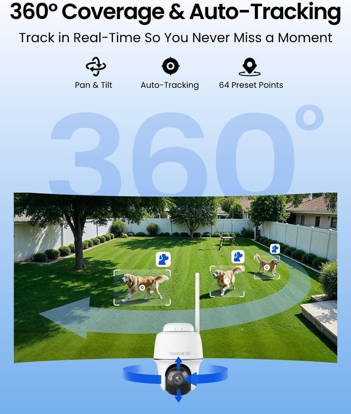 REOLINK Cámara de Seguridad Solar 4K para Exteriores, Sistema de Cá...