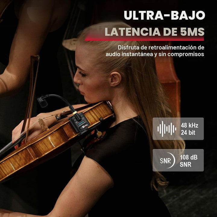 Xvive Sistema inalámbrico de violín U9 con transmisor y receptor de...