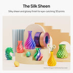 ELEGOO- Filamento PLA de seda de 1.75 mm (4\/64 pulgadas), color gr...
