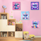 CraftyTime Pack de 6 Kits de Pintura por Números de Dibujos Animados para Niños con Lienzo con Marco, Pintura por Números para Niños de 4-8-12 años, Kits de Pintura Acrílica y al Aceite Fáciles para