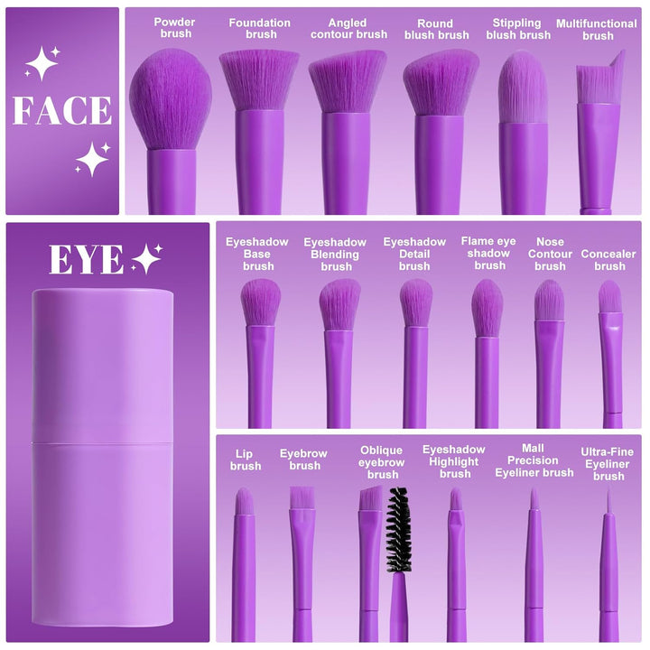 BS-MALL Juego de brochas de maquillaje, 18 piezas, base sintética d...