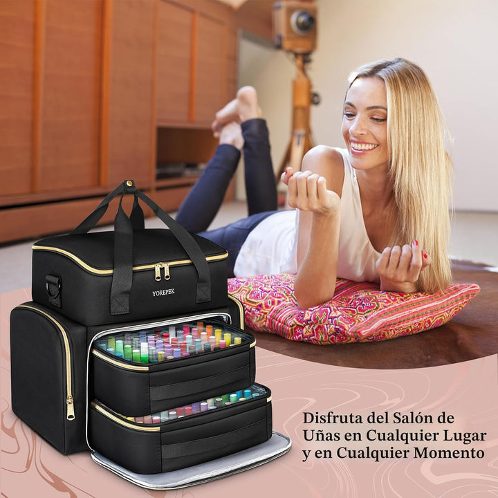YOREPEK Estuche extra grande para esmalte de uñas, con capacidad pa...