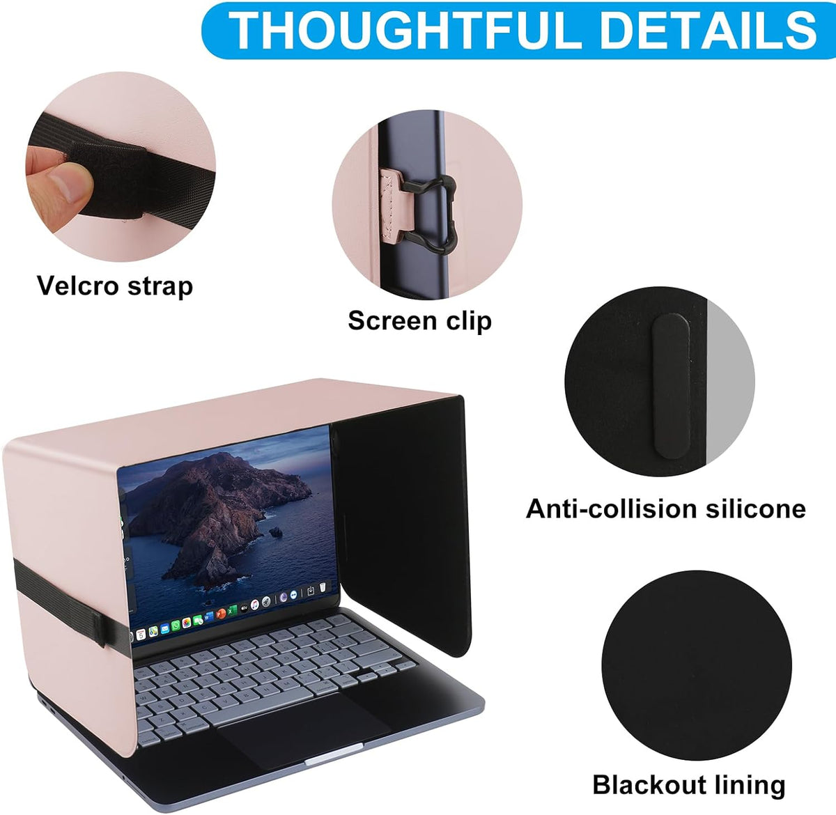 HoYiXi Parasol plegable para laptop y escudo de privacidad, se adap...