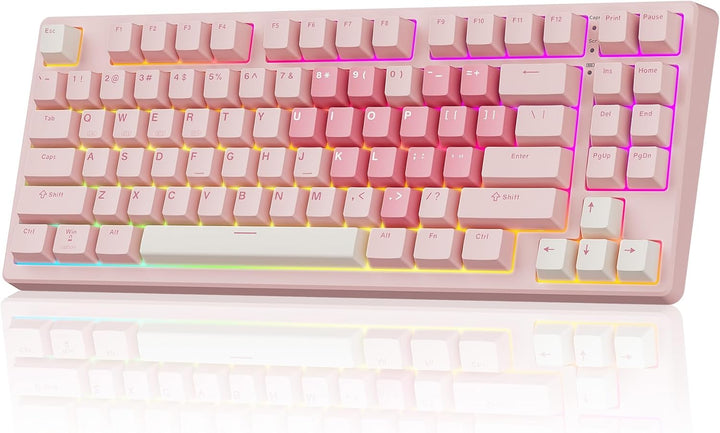 Kisnt Teclado mecánico inalámbrico KN85 para juegos, diseño del 75%...