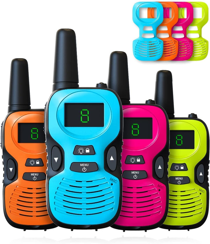 Walkie Talkies para Niños de Largo Alcance - Paquete de 4 Walkie Ta...