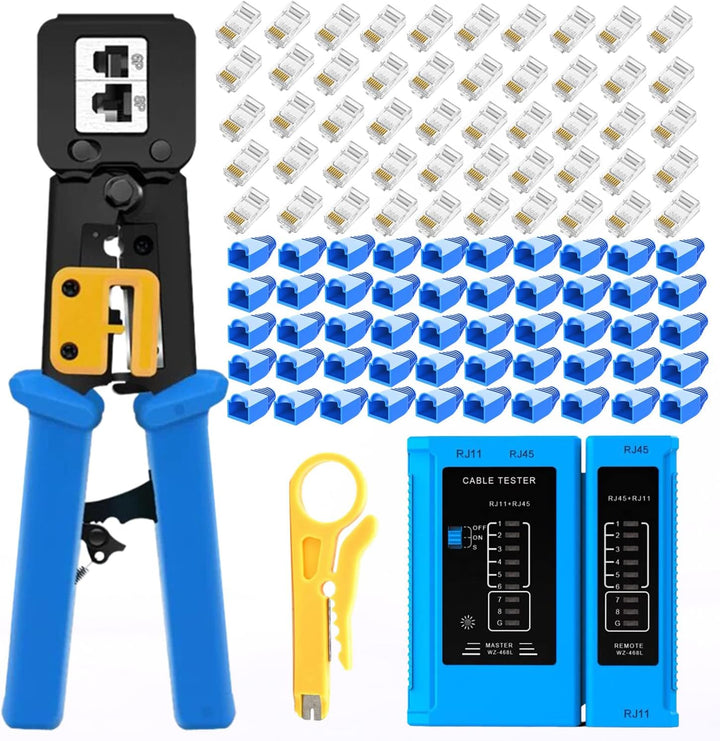 Gaobige Herramienta de crimpado rj45 para Cat6 Cat5e Cat5, crimpado...