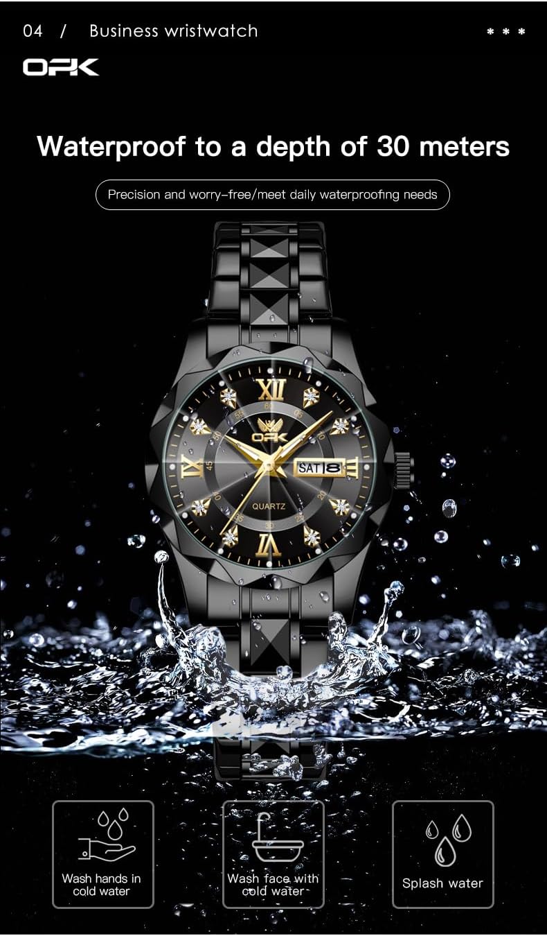 OPK Relojes para Mujer Estilo Business, Reloj Femenino con Correa de Acero Inoxidable, Reloj de Muñeca para Damas