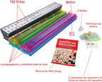 American Mahjong Set, juego de azulejos Mahjong, bolsa roja, 166 azulejos blancos, 4 bastidores todo en uno (Ma Jong, Mah-Jongg, Majiang)